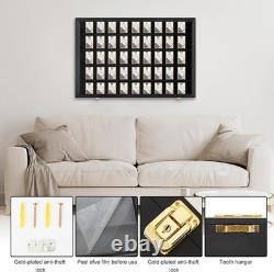 Lockable Wall-Mount Card Display Case for 60 Decks UV Protected Black Frame