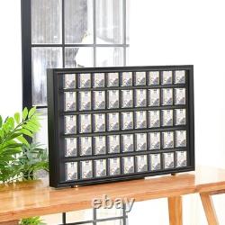 Lockable Wall-Mount Card Display Case for 60 Decks UV Protected Black Frame