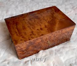 Lockable thuja burl wooden jewelry box holder with key, Decorative Box, keepsake