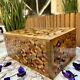 Lockable Thuja Burl Wooden Jewelry Box Organizer With Key Decorative Box