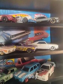 Lot 164 cars with Display Case Cabinet Shelf Unit, NO DOOR