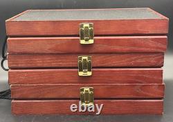 Lot Of 3 ShowCases To Go Wooden Jewelry Traveling Display Trade Show Cases