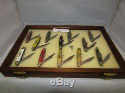 Lot of 12 Corvette Knives VETTE SERIES TSCO & PARKER Knife withWood Display Case