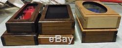Lot of 6 Glass Top Wood Display Boxes, Shadow Boxes, Wood Show Cases
