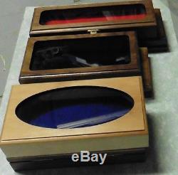 Lot of 6 Glass Top Wood Display Boxes, Shadow Boxes, Wood Show Cases