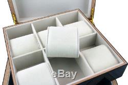 Luxury 6 Large Pillow Watch Storage Jewellery Box High Gloss Wood Display Case