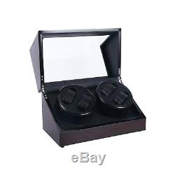 Luxury Automatic Rotation Wood Watch Winder Gift Storage 4+0 Display Case Box US