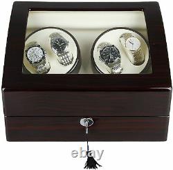 Luxury Automatic Watch Winder Wooden Box Piano Paint Storage Display Case 4+6