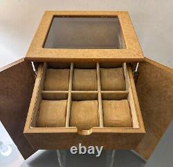 Luxury Beige Burlwood High Gloss Watch/Jewelry Box 10L X 16H