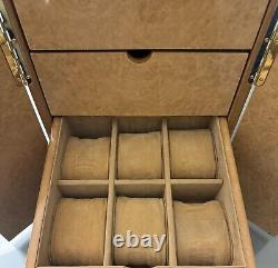 Luxury Beige Burlwood High Gloss Watch/Jewelry Box 10L X 16H