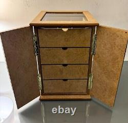 Luxury Beige Burlwood High Gloss Watch/Jewelry Box 10L X 16H