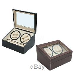 Luxury Leather Watch Winder Storage Auto Display Box 4+6 Automatic Case