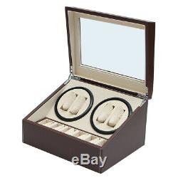 Luxury Leather Watch Winder Storage Auto Display Case Box 4+6 Automatic