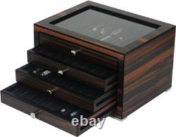 Luxury Stackable Wooden Pen Display Case with Drawer and Glass Window