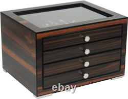 Luxury Stackable Wooden Pen Display Case with Drawer and Glass Window