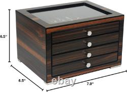 Luxury Stackable Wooden Pen Display Case with Drawer and Glass Window