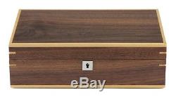 Luxury Walnut 10 Wrist Watch Jewellery Solid Wood Display Storage Case Box