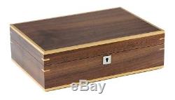 Luxury Walnut 10 Wrist Watch Jewellery Solid Wood Display Storage Case Box