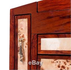 Luxury Wooden Jewelry Case Storage Box Necklace Bracelet Ring Organizer Display
