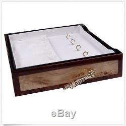 Luxury Wooden Jewelry Case Storage Box Necklace Bracelet Ring Organizer Display