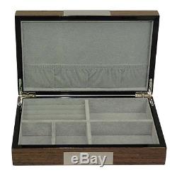 Luxury mens jewellery watch box wooden cufflink case ring display storage boxes