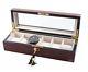 Luxury Wood Watch Box Cherry Storage Case Jewellery Display Organiser Australia