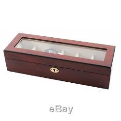Luxury wood watch box cherry storage case jewellery display organiser australia