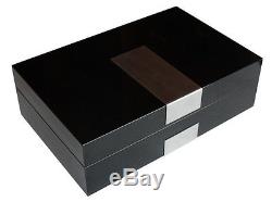 Luxury wooden watch box display case black executive series for large watches