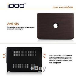 MacBook Pro 13 inch with Retina Display Case, iDOO Dark Wood Pattern Print Hard