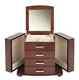Mahogany Jewelry Box Storage Display Chest Case Necklace Ring Wood Organizer New