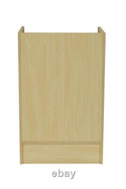 Maple Wood Veneer Register Check Out Stand with Pull-Out Drawer and Shelving