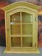 Maple Wood Wooden Glass Curio Cabinet Display Case Box Standing Wall Hanging Vtg