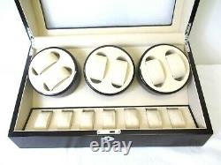 Maselex Automatic Watch Winder for 6 Watches 7 Storage Display Box Case WW10