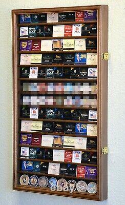 Matchbook Display Case 116+ Matches Walnut Cabinet Wood Rack Collection Holder