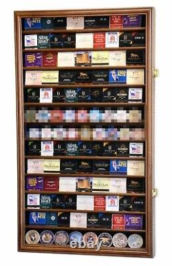 Matchbook Display Case 116+ Matches Walnut Cabinet Wood Rack Collection Holder