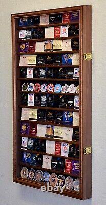 Matchbook Display Case 116+ Matches Walnut Cabinet Wood Rack Collection Holder