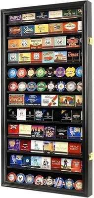 Matchbook Display Case Cabinet Holds 117 with UV Protection (Black Finish)