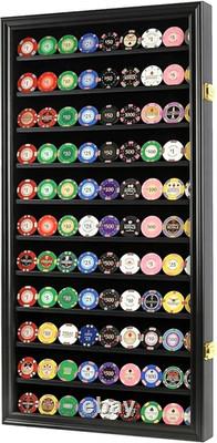 Matchbook Display Case Cabinet Holds 117 with UV Protection (Black Finish)