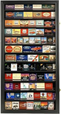 Matchbook Display Case Cabinet Holds 117 with UV Protection (Black Finish)