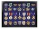 Medal Display Case Pin Badge Xl Usa Patch Black & Blue Wood Military Wall Rack