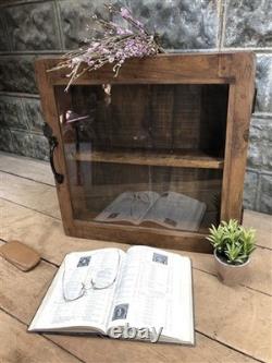 Medicine Cabinet, Vintage Wood Display Case, Wall Mount Cupboard, Shadow Box BMQ