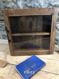 Medicine Cabinet, Vintage Wood Display Case, Wall Mount Cupboard, Shadow Box BMQ