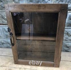 Medicine Cabinet, Vintage Wood Display Case, Wall Mount Cupboard, Shadow Box BMR