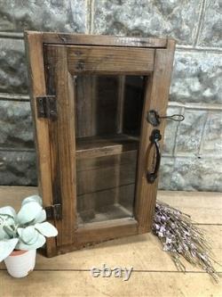 Medicine Cabinet, Vintage Wood Display Case, Wall Mount Cupboard, Shadow Box BMW