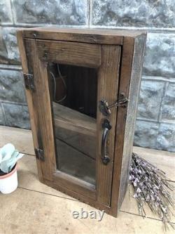 Medicine Cabinet, Vintage Wood Display Case, Wall Mount Cupboard, Shadow Box BMW