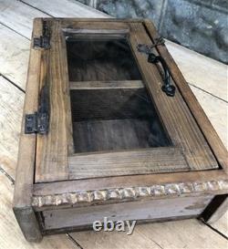 Medicine Cabinet, Vintage Wood Display Case, Wall Mount Cupboard, Shadow Box BMW