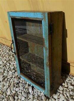 Medicine Cabinet, Vintage Wood Display Case, Wall Mount Cupboard, Shadow Box, B