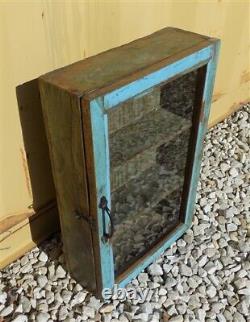 Medicine Cabinet, Vintage Wood Display Case, Wall Mount Cupboard, Shadow Box, B