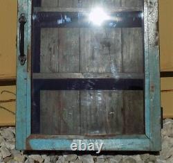 Medicine Cabinet, Vintage Wood Display Case, Wall Mount Cupboard, Shadow Box, B