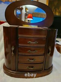 Mele & Co. Heloise Wooden Jewelry Box Walnut Finish Great Valentines Gift